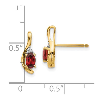 14K Diamond and Garnet Earrings