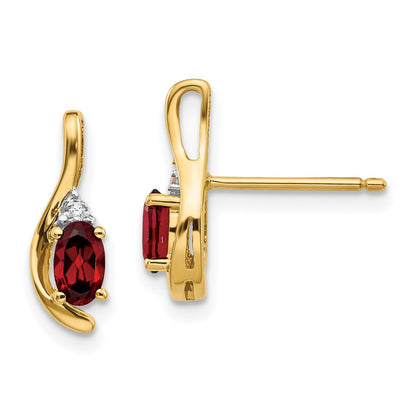 14K Diamond and Garnet Earrings