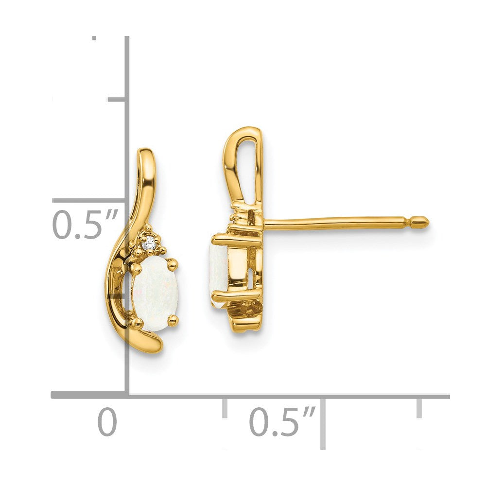 14K Diamond and Opal Earrings