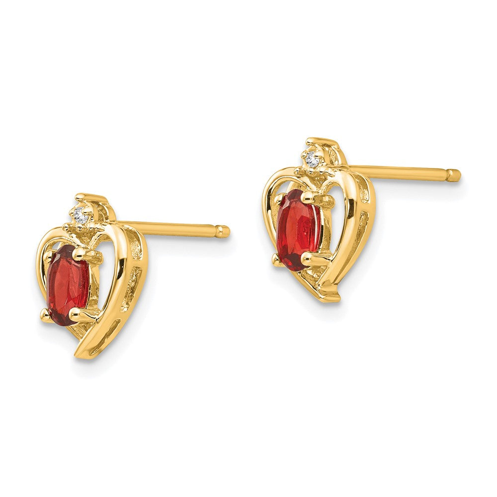14K Diamond and Garnet Earrings