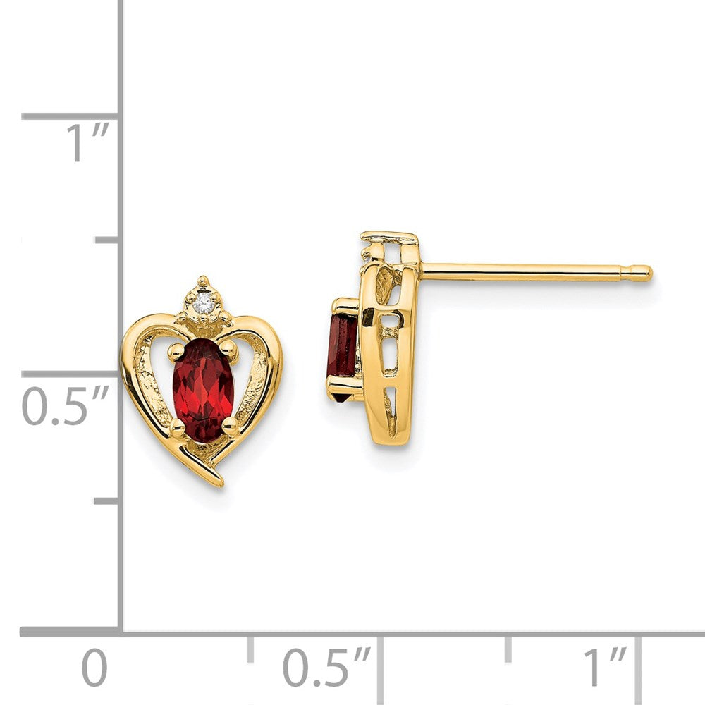 14K Diamond and Garnet Earrings