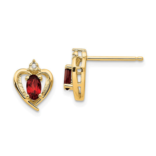 14K Diamond and Garnet Earrings