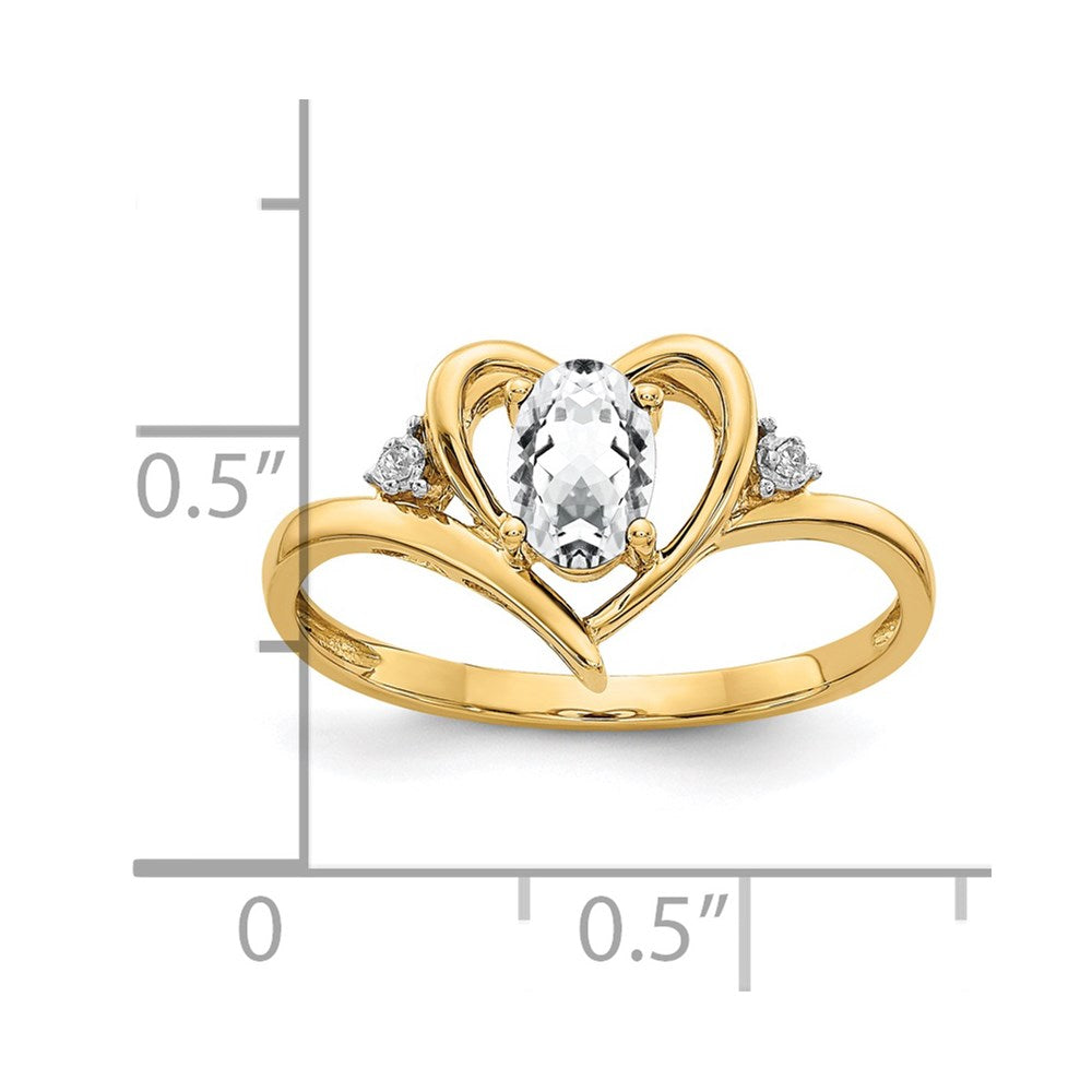 10k yellow gold real diamond white topaz ring 10xbs483