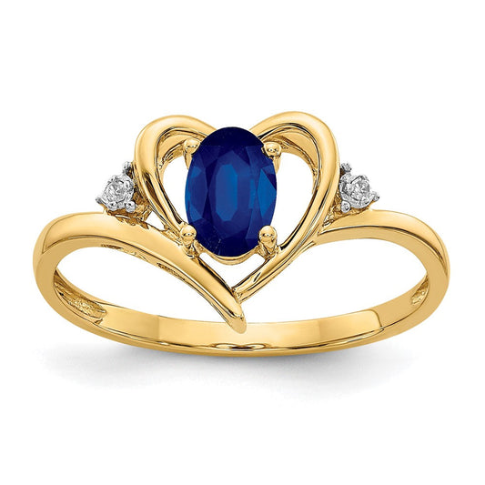 10k yellow gold real diamond sapphire ring 10xbs498