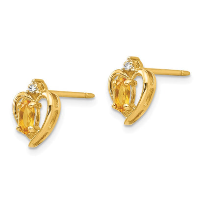 14K Diamond and Citrine Earrings
