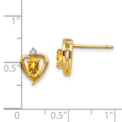 14K Diamond and Citrine Earrings