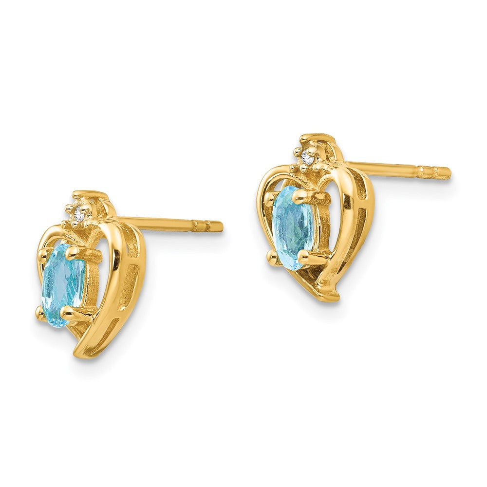 14K Diamond and Blue Topaz Earrings