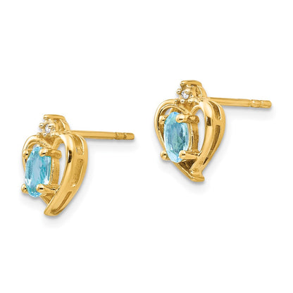 14K Diamond and Blue Topaz Earrings