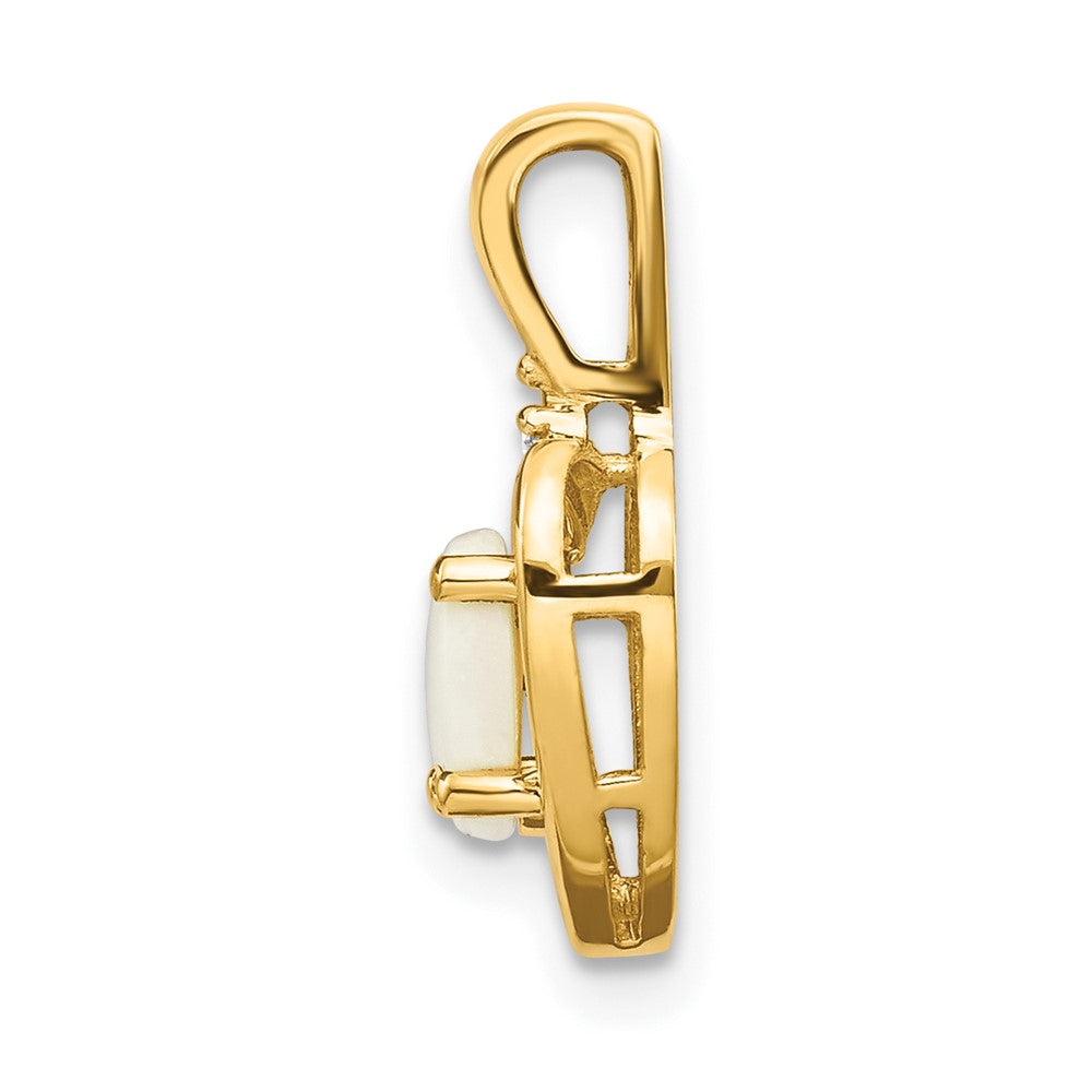 14K Diamond and Opal Pendant