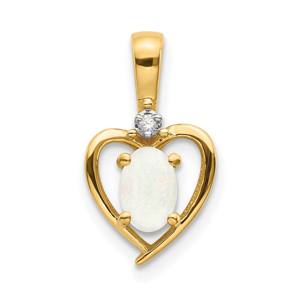 14K Diamond and Opal Pendant