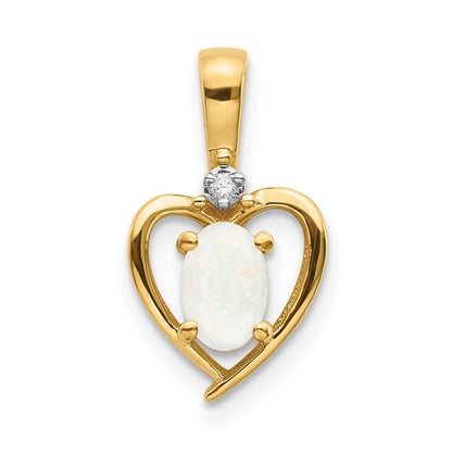 14K Diamond and Opal Pendant