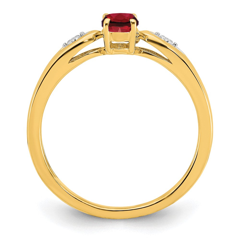 14k yellow gold garnet and real diamond ring xbs584