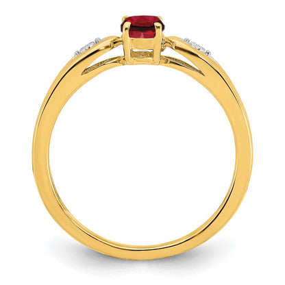 14k yellow gold garnet and real diamond ring xbs584