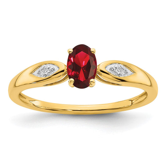 14k yellow gold garnet and real diamond ring xbs584