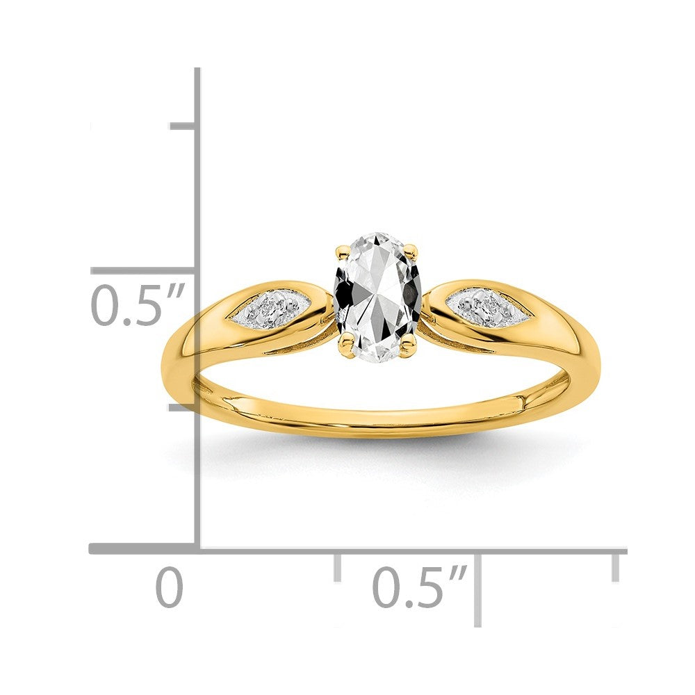 14k yellow gold white topaz and real diamond ring xbs591