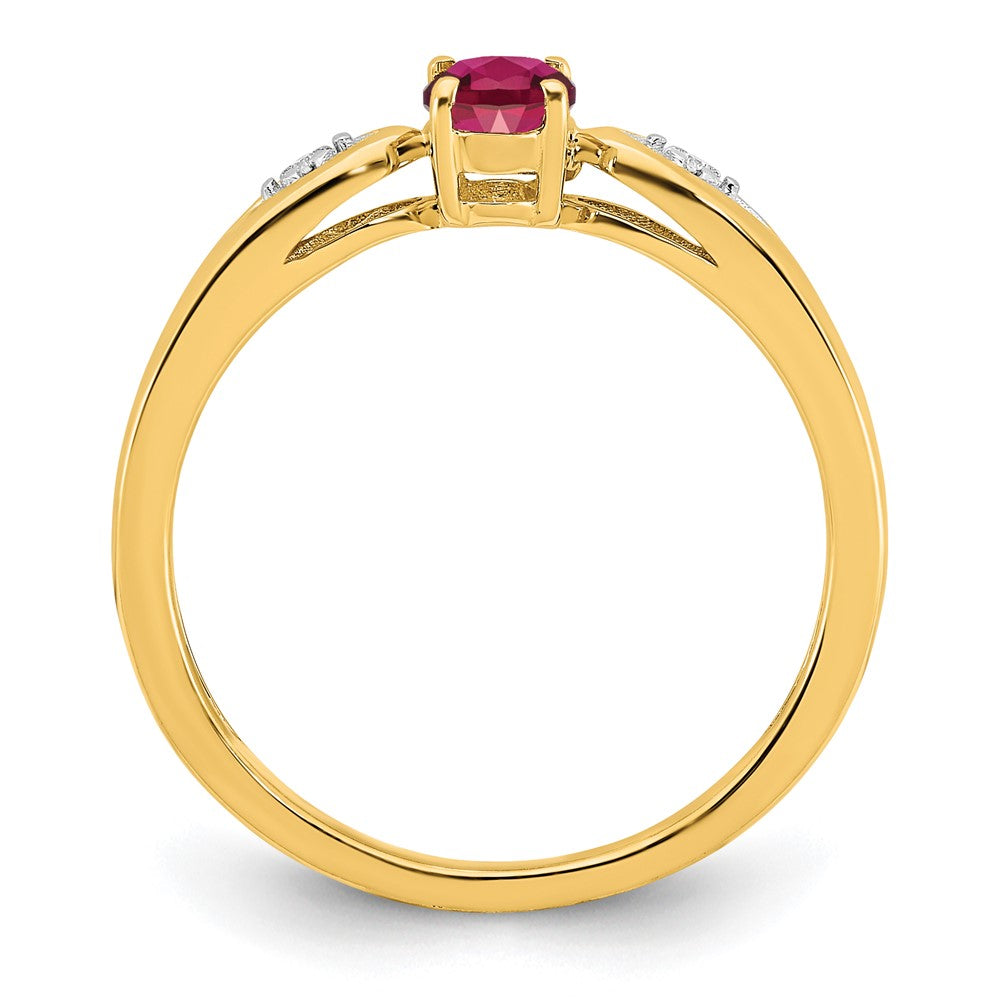 14k yellow gold ruby and real diamond ring xbs594