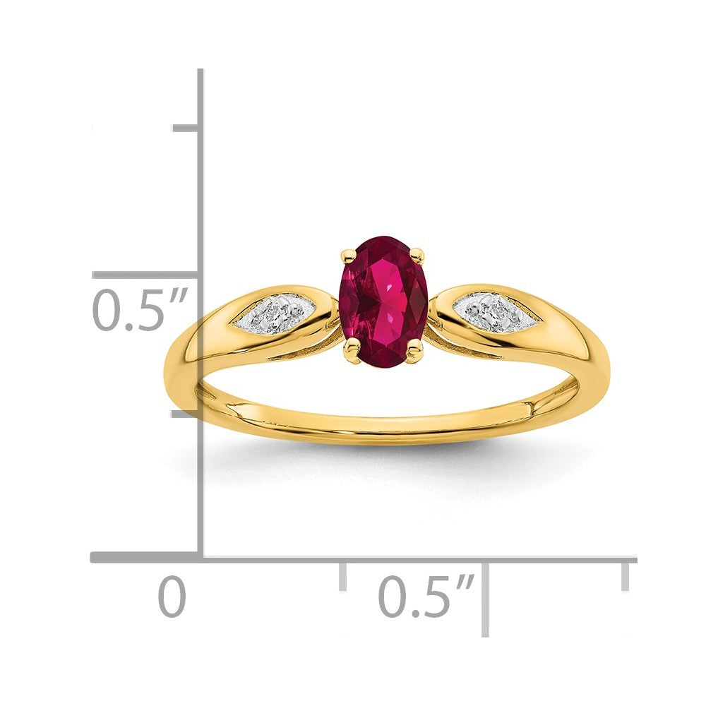 14k yellow gold ruby and real diamond ring xbs594