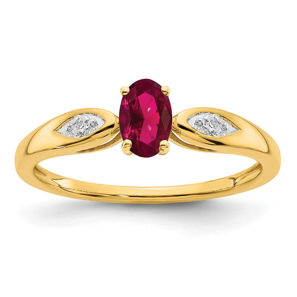 14k yellow gold ruby and real diamond ring xbs594