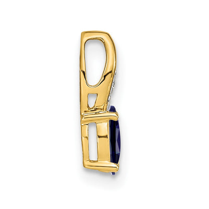 14k Yellow Gold Sapphire and Diamond Pendant