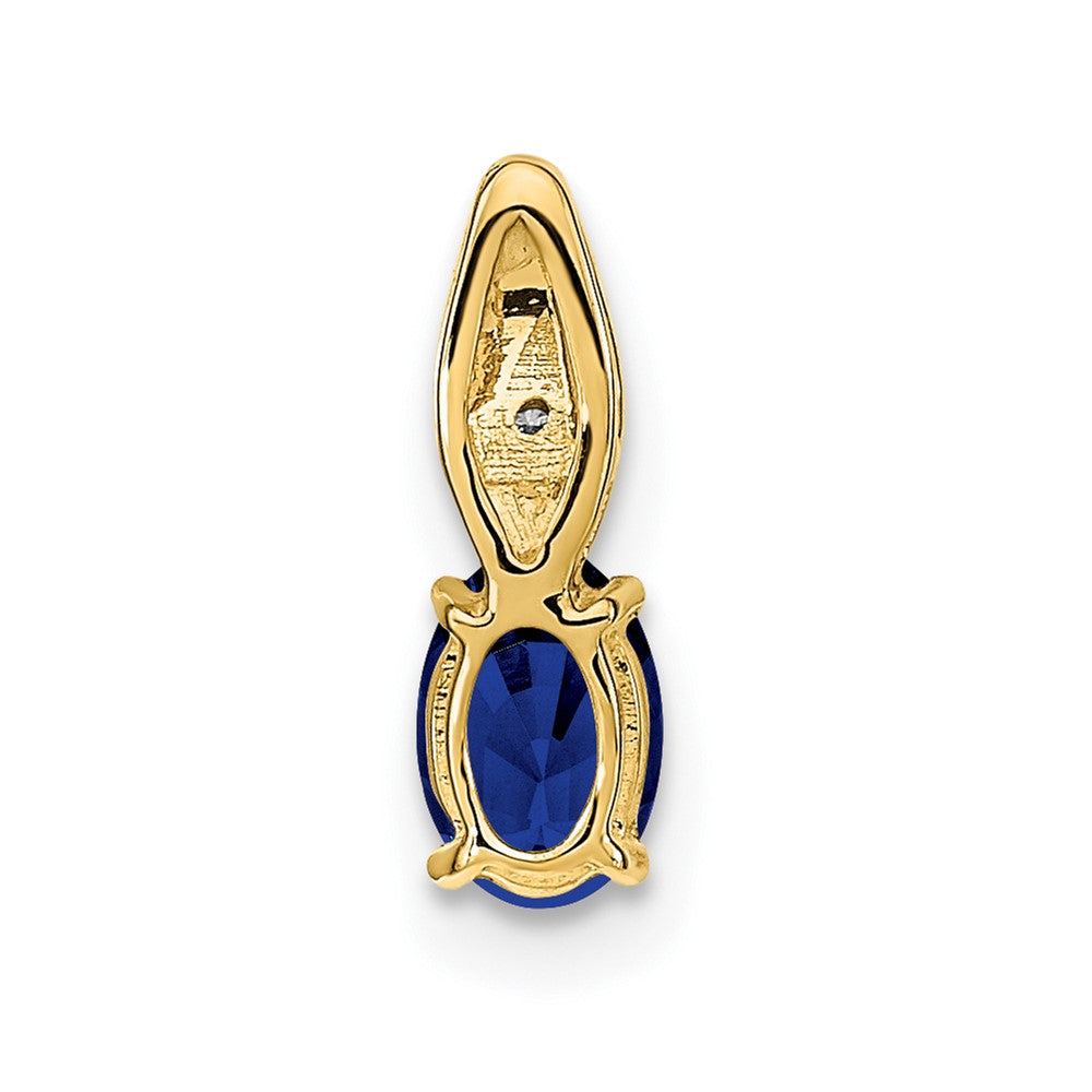 14k Yellow Gold Sapphire and Diamond Pendant