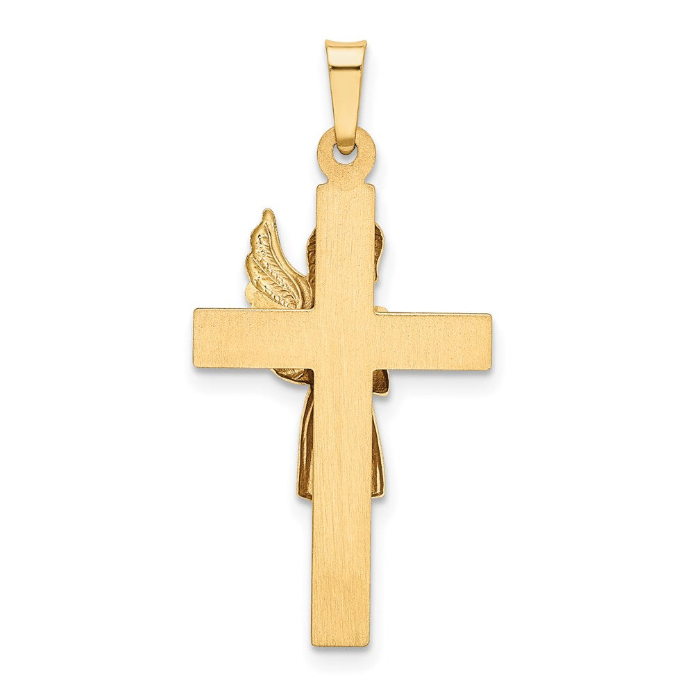 14k Two-tone Gold Two-tone Gold Angel and Cross Pendant