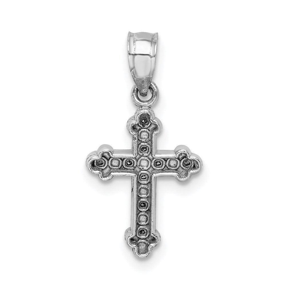 14k White Gold Diamond Cross Pendant