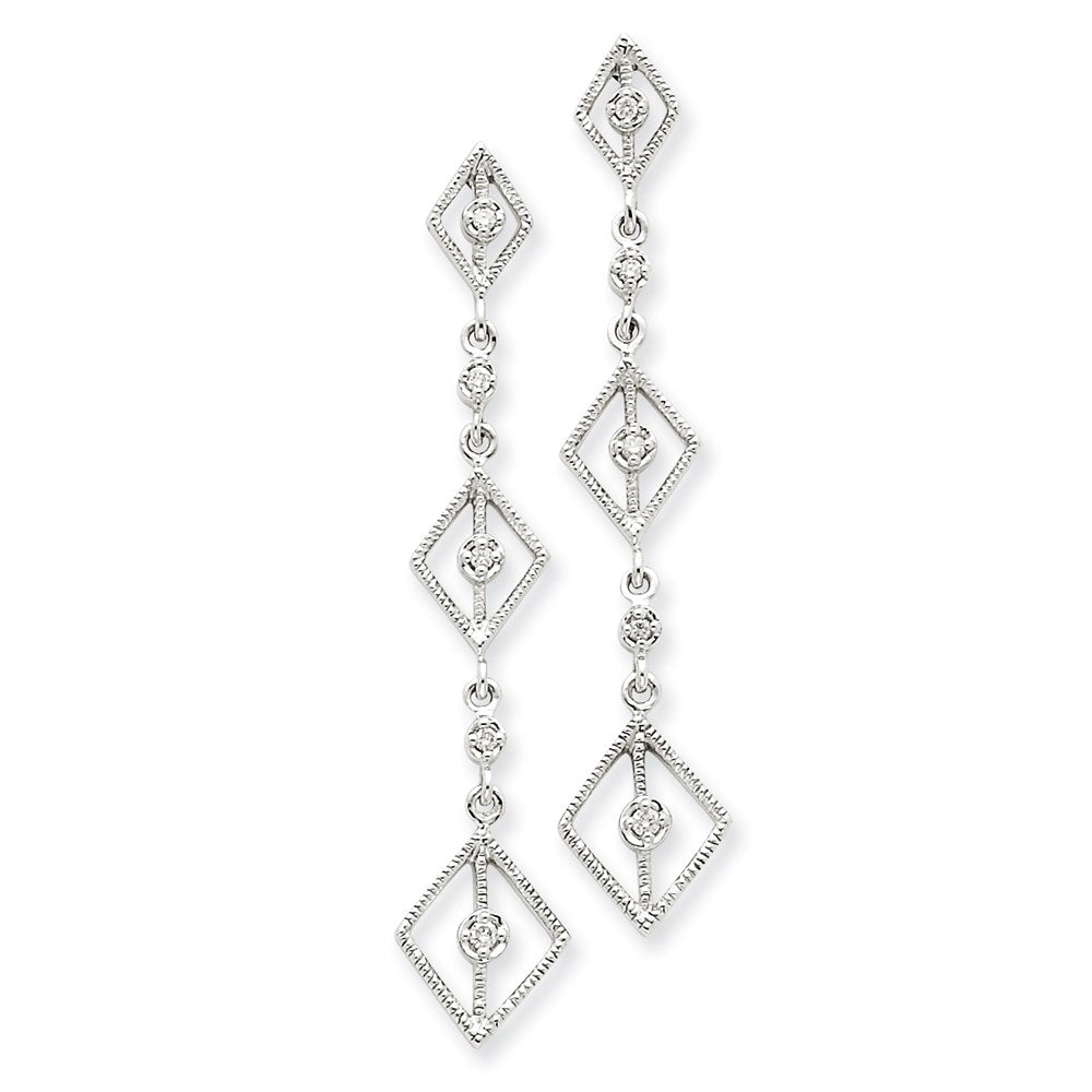 14k White Gold Real Diamond Earrings XE1001A
