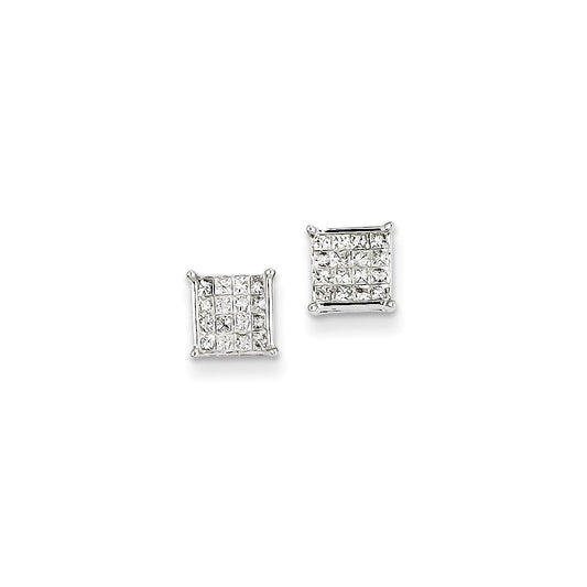 14k White Gold Real Diamond Earrings XE1007AA