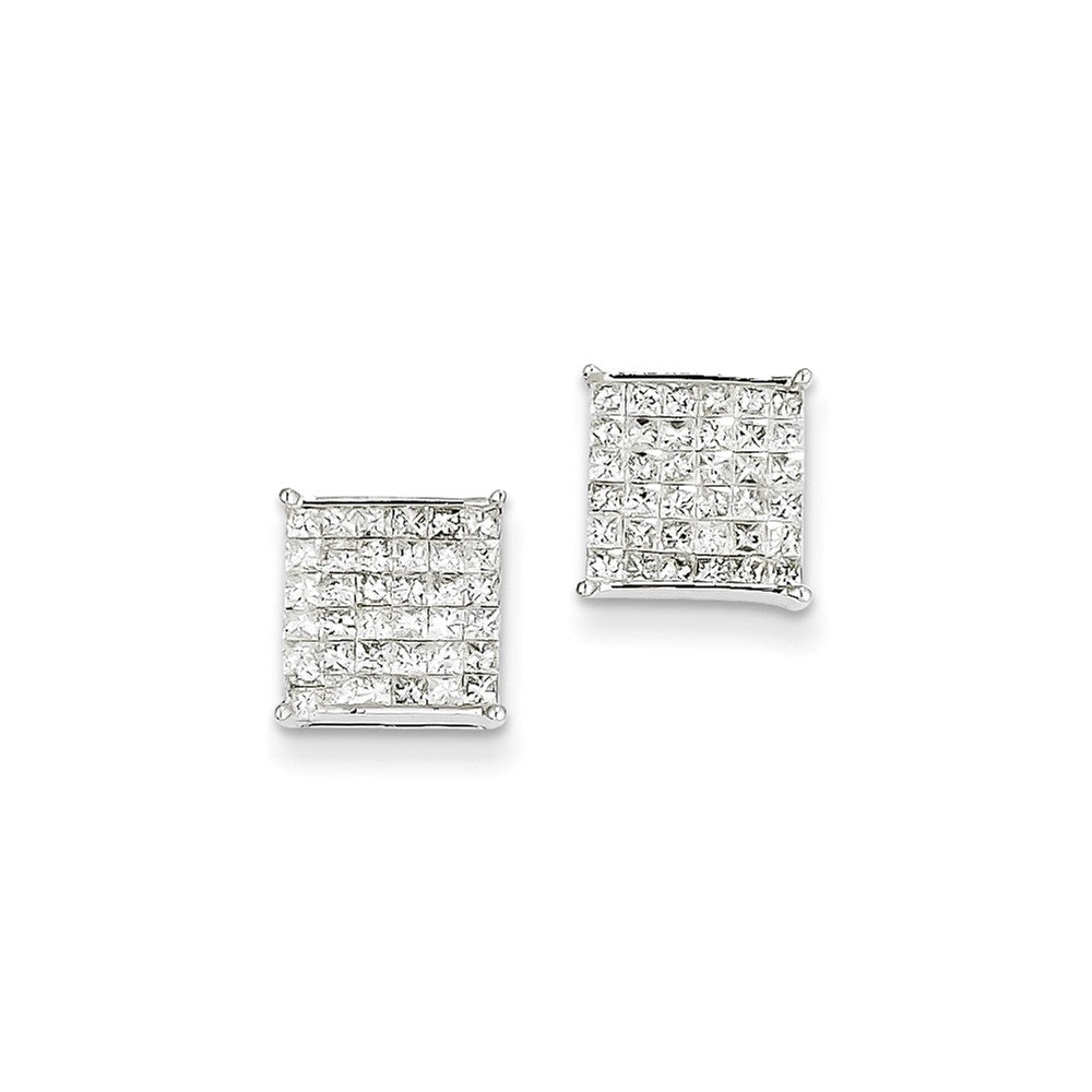 14k White Gold Real Diamond Earrings XE1008AA