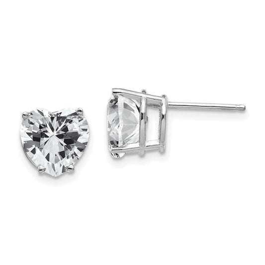 14k Yellow Gold Cubic Zirconia heart stud Earrings XE100WCZ