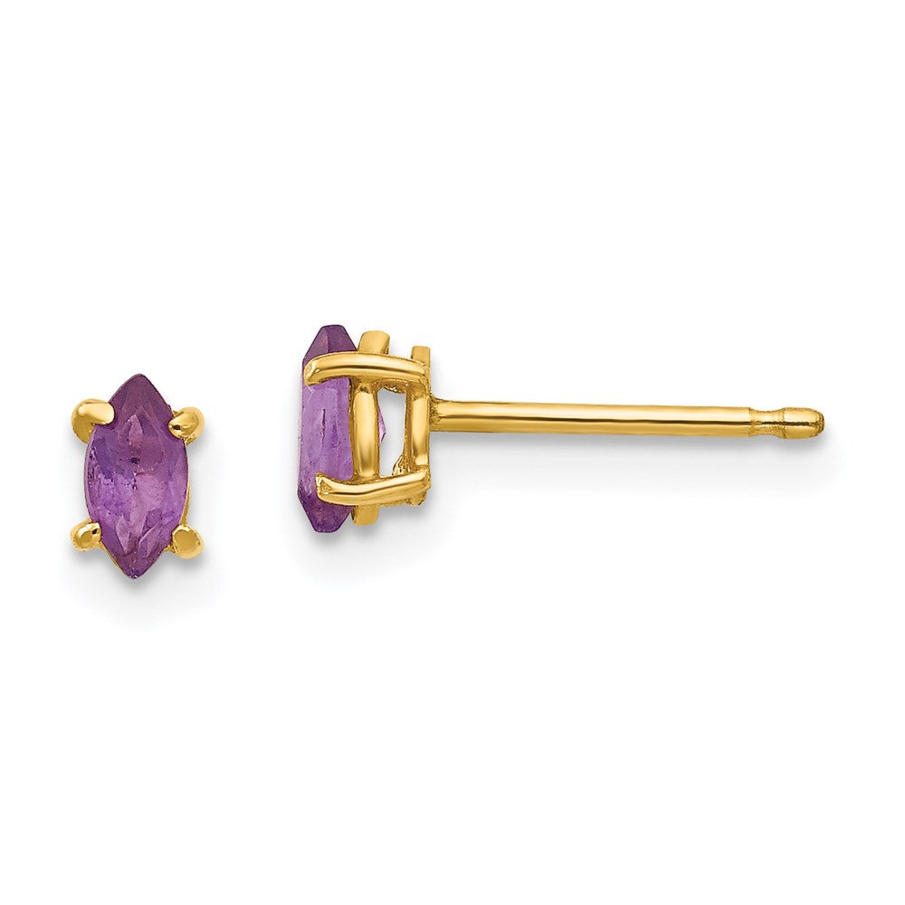 14k Yellow Gold 5x2.5mm Marquise Amethyst Earrings XE101AM