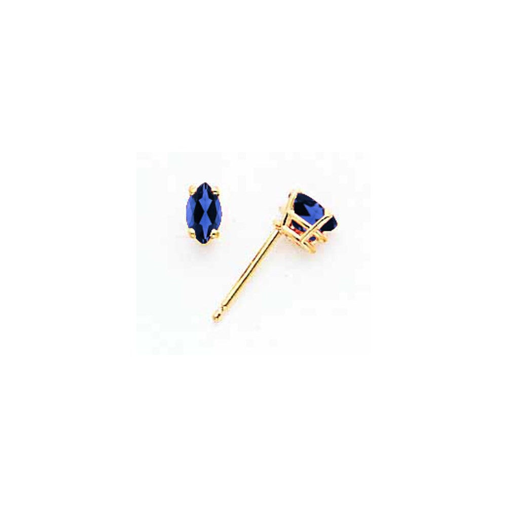 14k Yellow Gold 5x2.5mm Marquise Sapphire Earrings XE101S