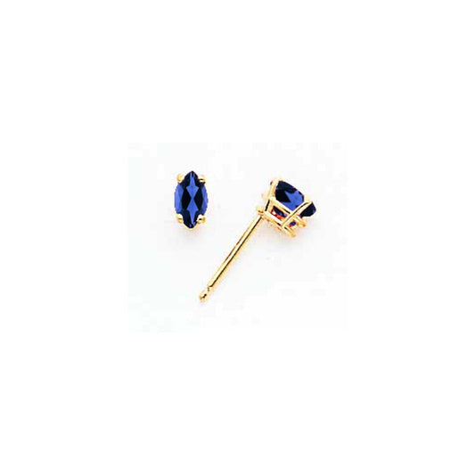 14k Yellow Gold 5x2.5mm Marquise Sapphire Earrings XE101S