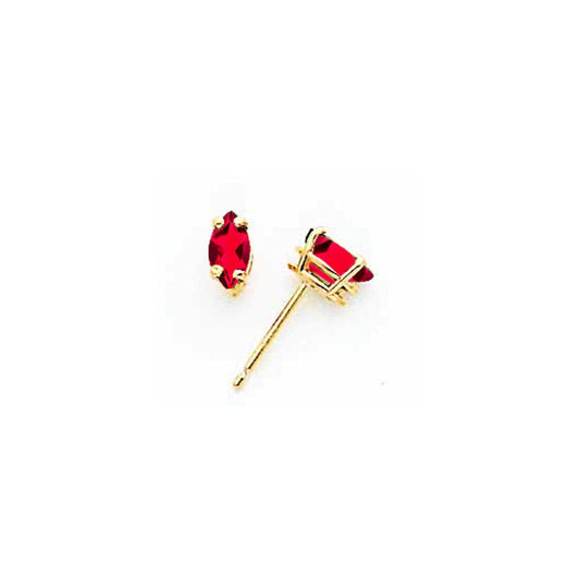 14k Yellow Gold 6x3mm Marquise Ruby Earrings XE102R