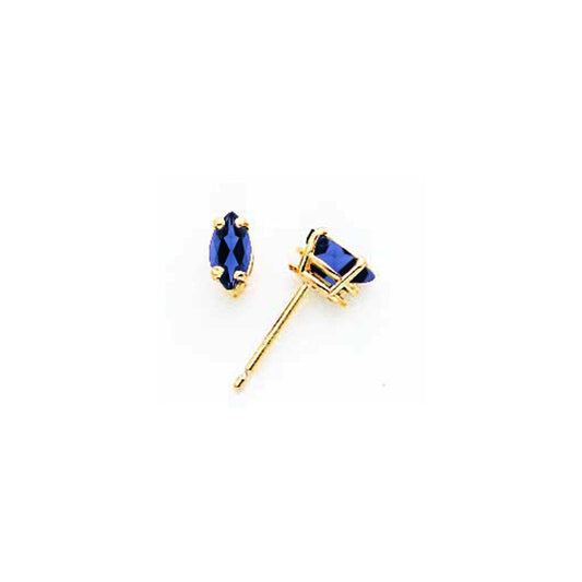 14k Yellow Gold 6x3mm Marquise Sapphire Earrings XE102S
