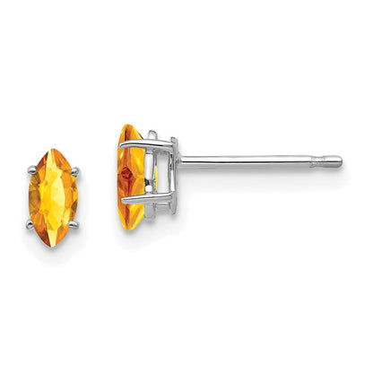 14k Yellow Gold 6x3mm Citrine Marquise Stud Earring XE102WCI