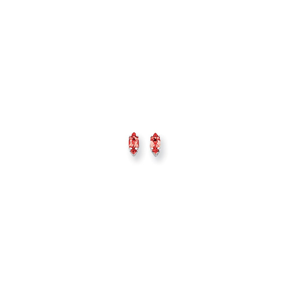 14k White Gold 6x3mm Marquise Ruby Earrings XE102WR