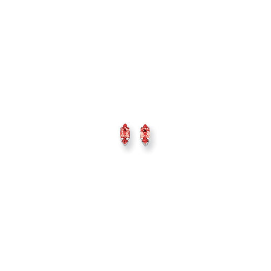 14k White Gold 6x3mm Marquise Ruby Earrings XE102WR