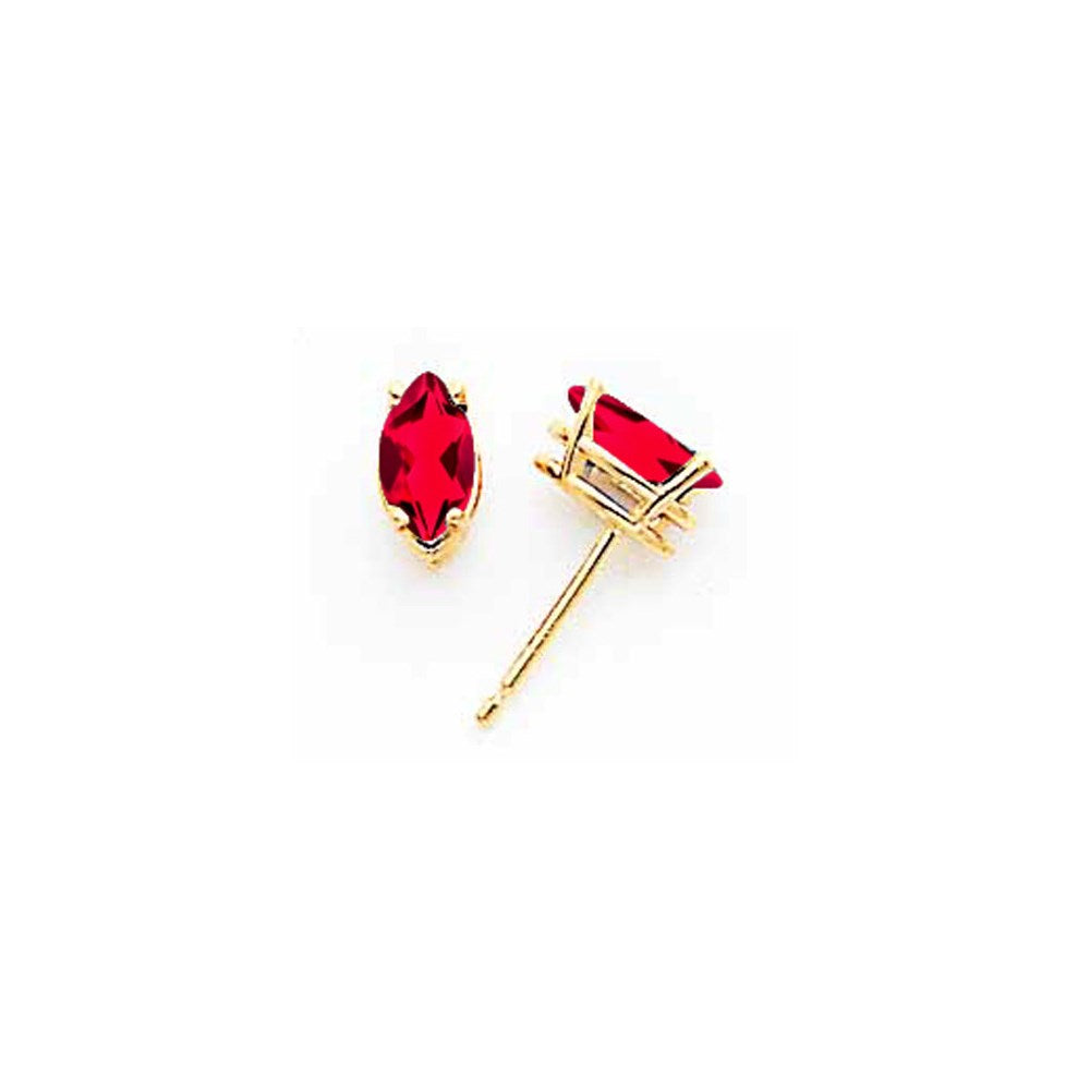 14k Yellow Gold 7x3.5mm Marquise Ruby Earrings XE103R
