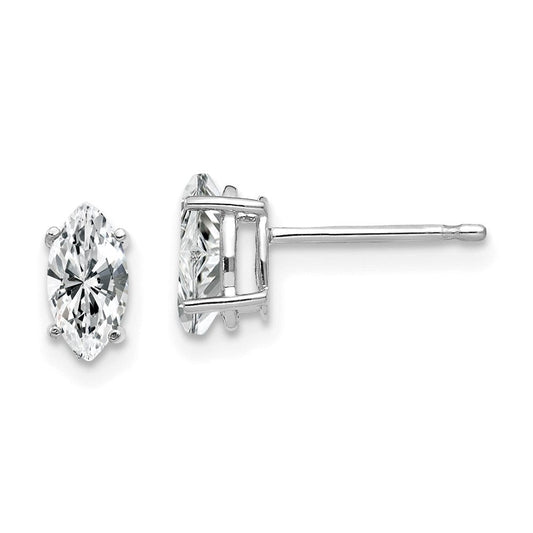 14k White Gold 7x3.5mm CZ Marquise Stud Earring XE103WCZ
