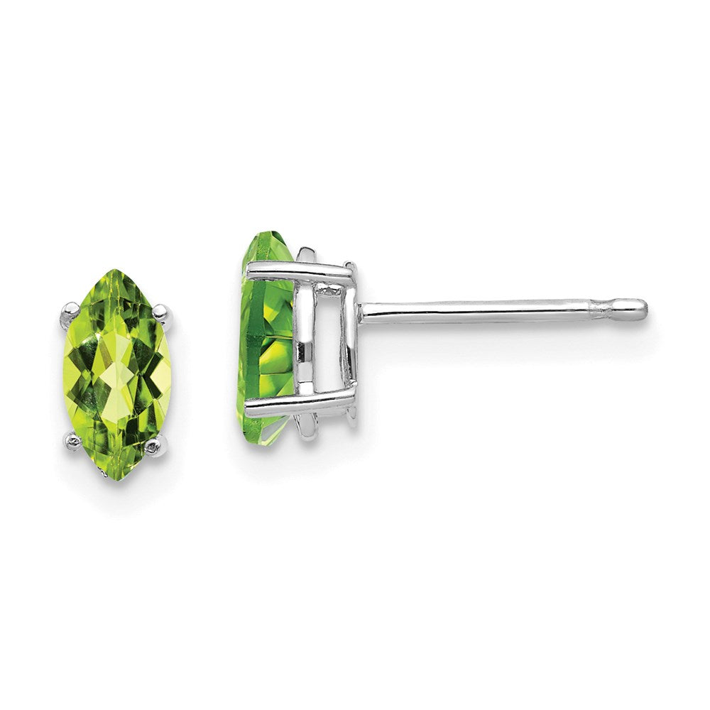 14k White Gold 7x3.5mm Peridot Marquise Stud Earring XE103WPE