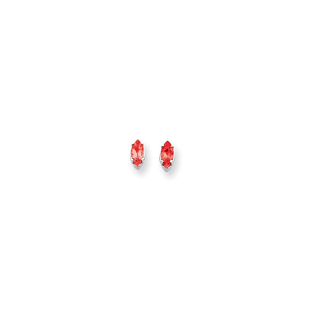 14k White Gold 7x3.5mm Marquise Ruby Earrings XE103WR