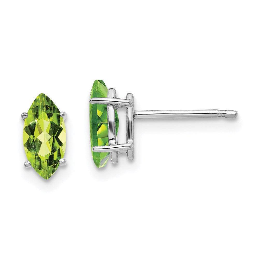 14k White Gold 8x4mm Peridot Marquise Stud Earring XE104WPE