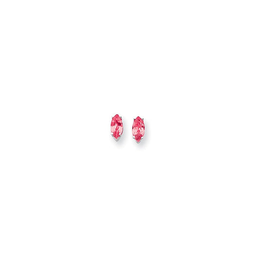 14k White Gold 8x4mm Marquise Pink Sapphire Earrings XE104WSP
