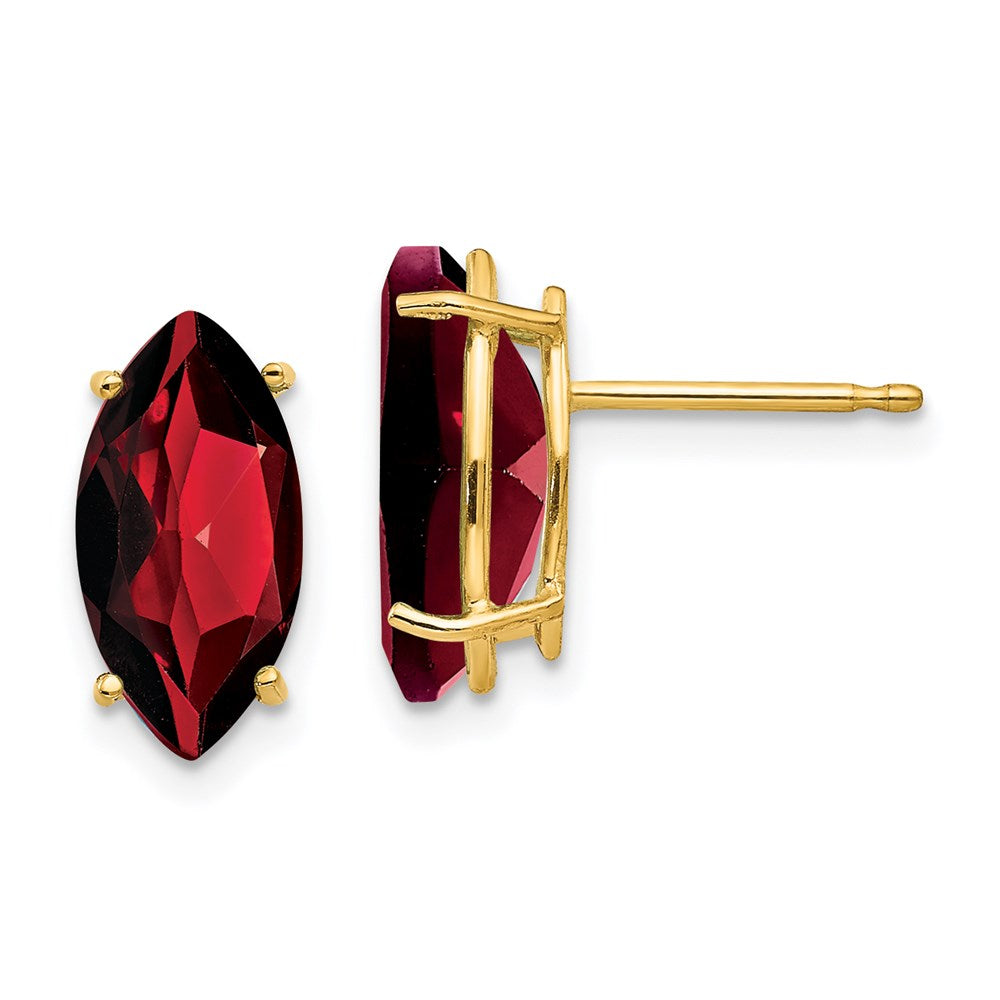 14k Yellow Gold Garnet Marquise Stud Earring XE105GA