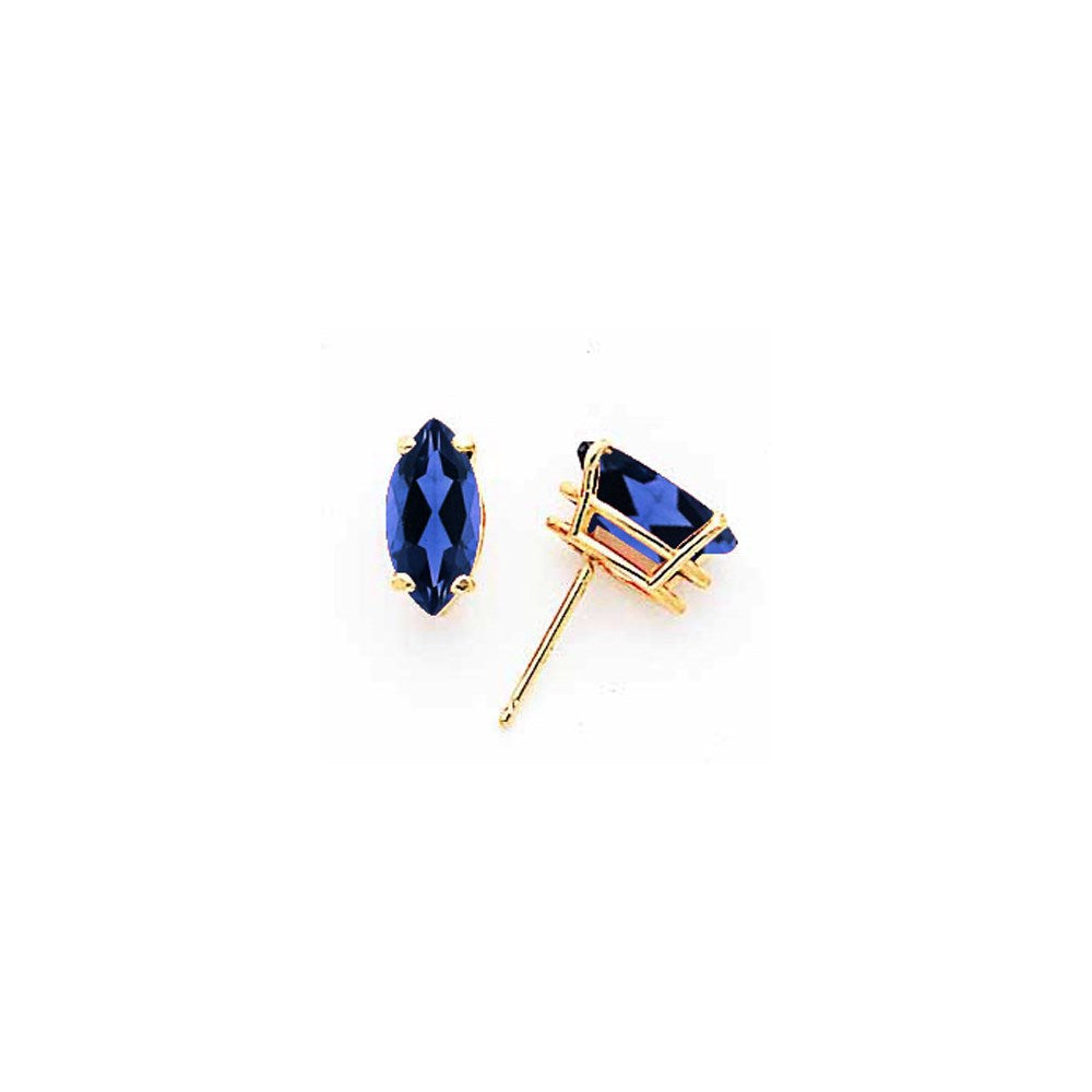 14k Yellow Gold 10x5mm Marquise Sapphire Earrings XE105S