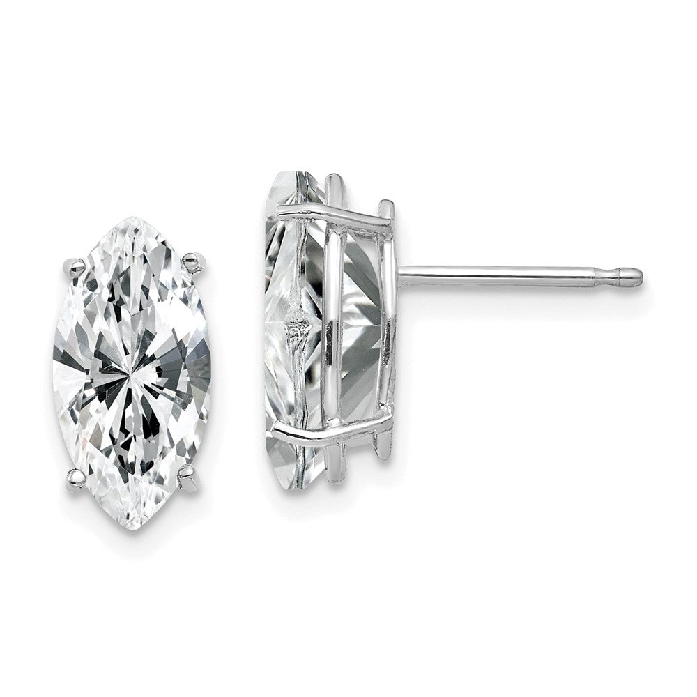 14k White Gold 10x5mm Cubic Zirconia Marquise Stud Earring XE105WCZ