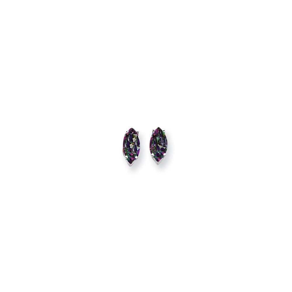 14k White Gold Mystic Topaz Earring XE105WFT