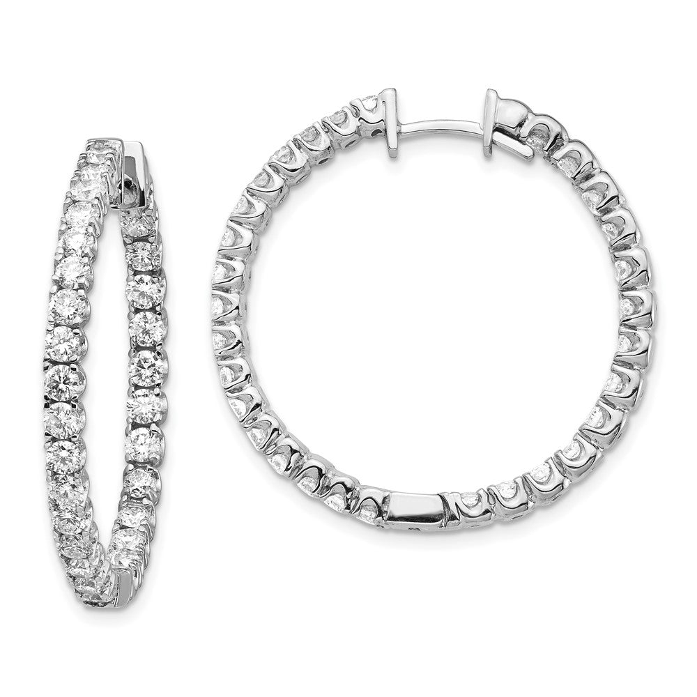14k White Gold VS Real Diamond Hinged Hoop Earrings XE1354VS