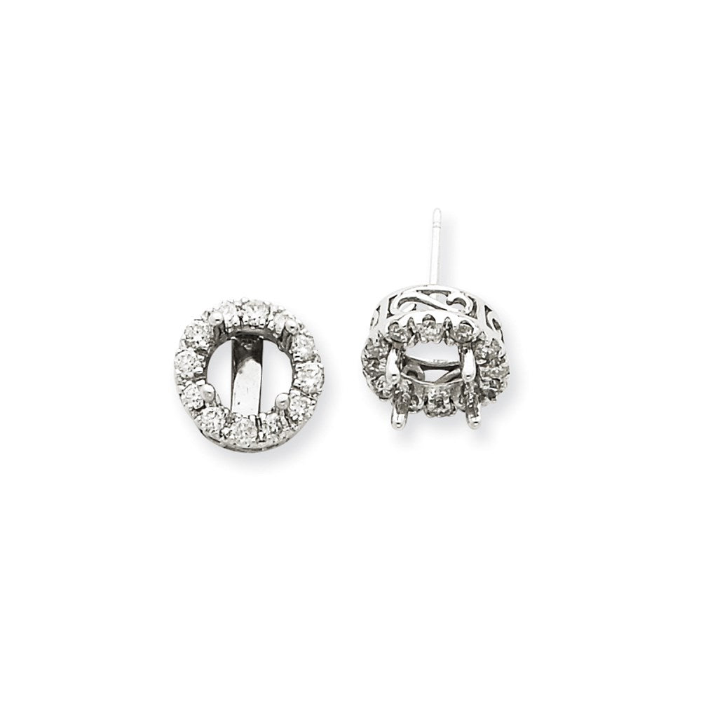 14K White Gold Stud Plus Real Diamond Earring Semi-mount XE1441A